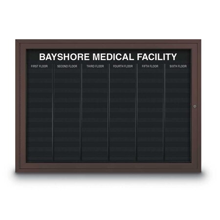 United Visual Products Outdoor Enclosed Combo Board, 72"x36", Satin Frame/Black Porc & Apricot UVCB7236OD-BLKPORC-APRICOT